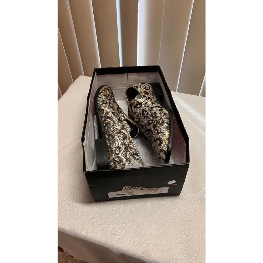 ALDO ROSSINI METALIC BECK-2 PAISLEY MEN'S SIZE 9 NEW